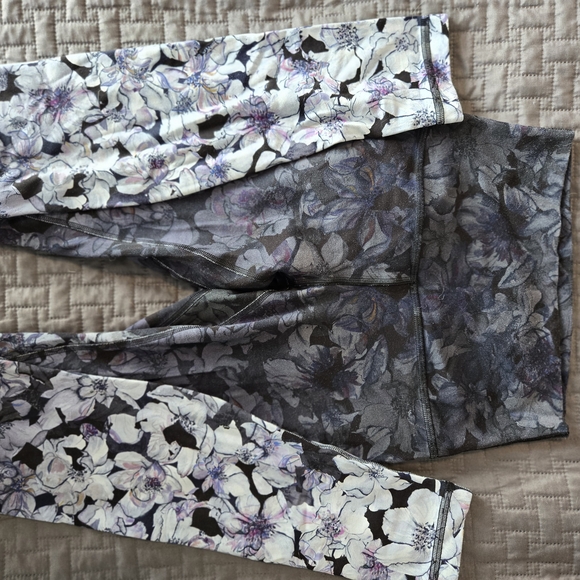 lululemon athletica Black and Purple Floral Leggings - Picture 2 of 4